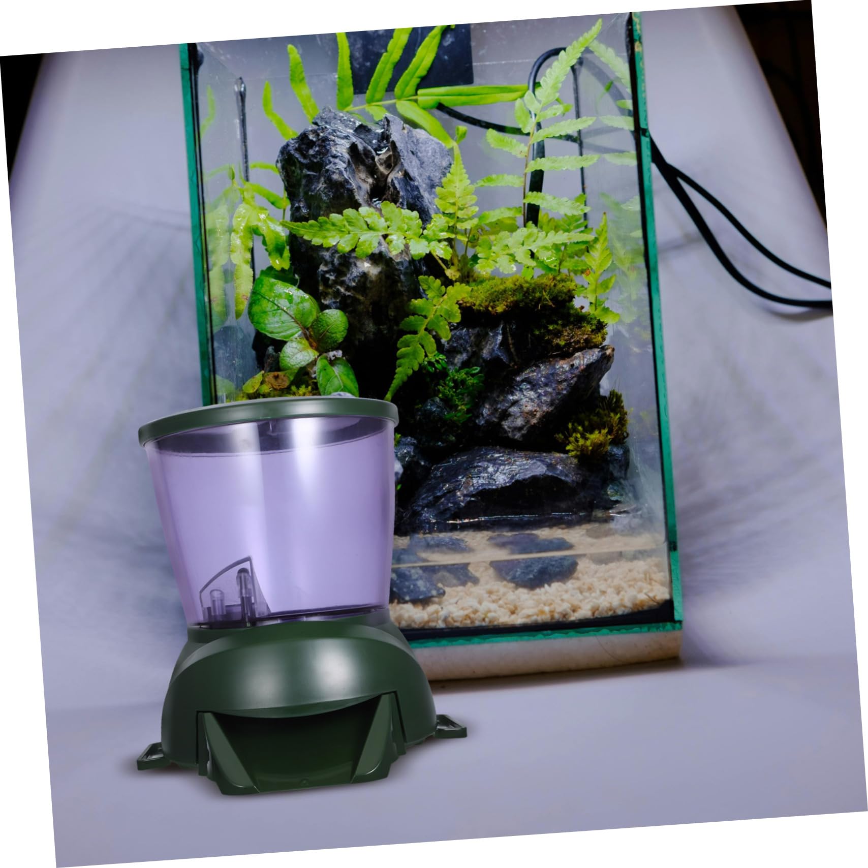 Mipcase Alimentador Automático para Peces Pantalla LCD, Dosificador de Comida para Acuarios y Estanques