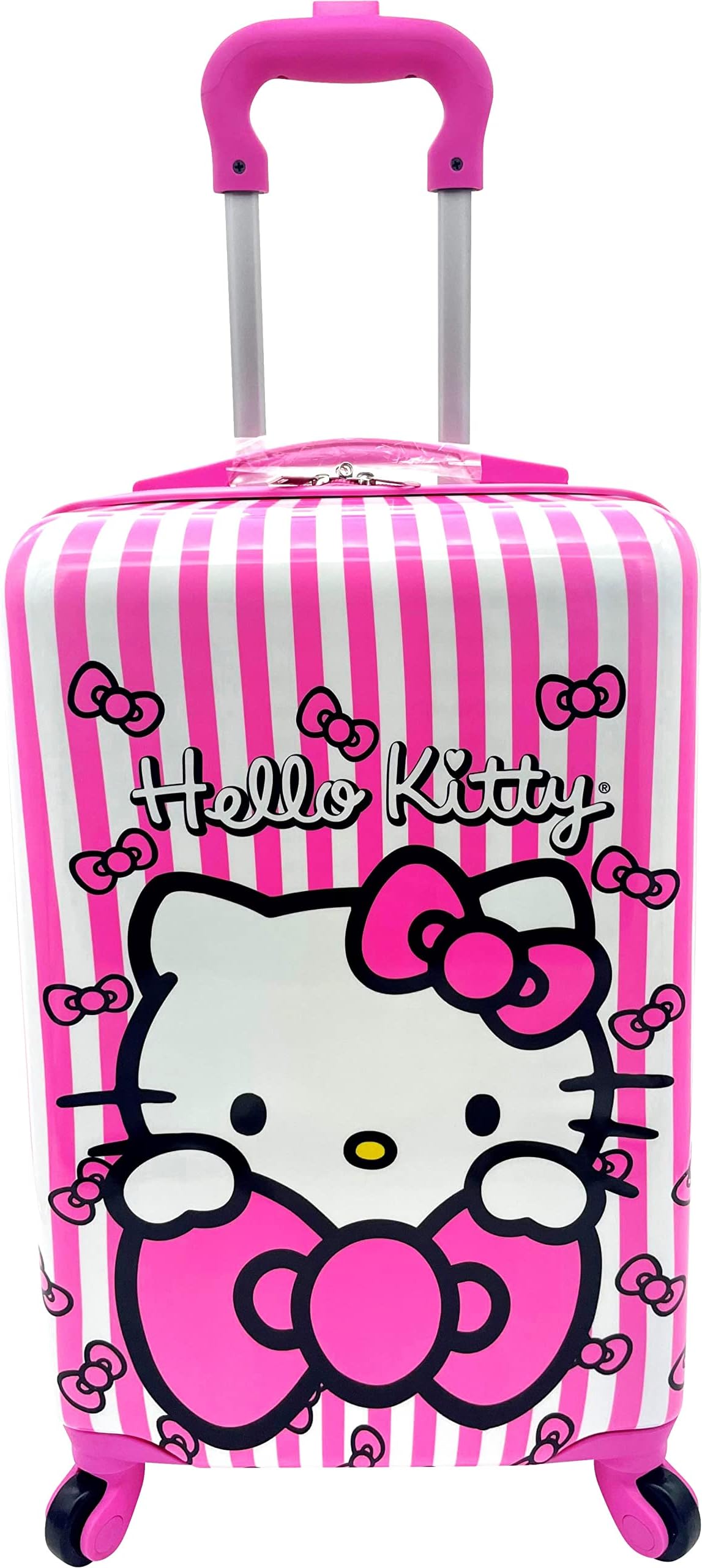 Kids Licensed Hard-Side 20” Spinner Luggage Lightweight Carry-On Suitcase (Hello Kitty) Carry-On 20 Inch