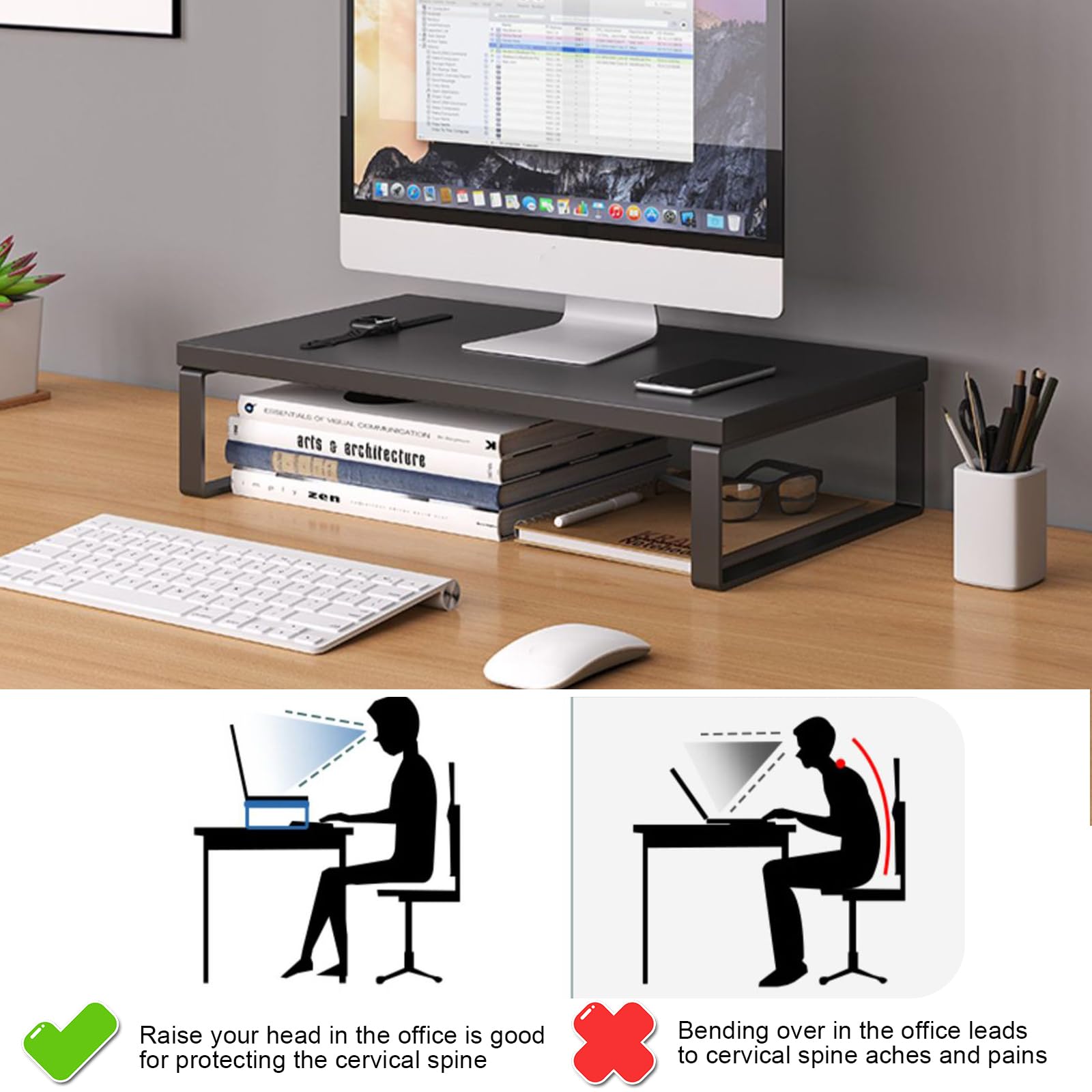 Supporto Per Monitor Suptek - Rialzo In Metallo, 368x228x101mm, Portata 20kg, Con Ventilazione - Foto 8