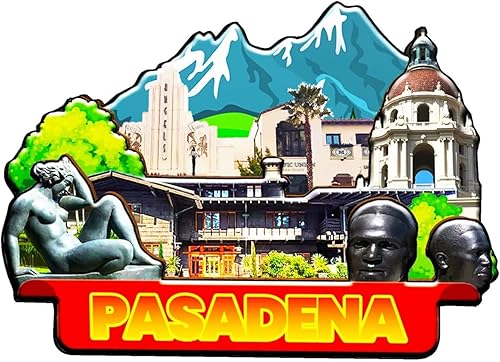 Pasadena California USA imán de madera para nevera, monumentos 3D, recuerdos coleccionables, decoración hecha a mano -1433