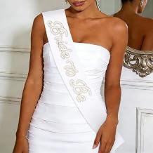 YISSION Bride to Be Sash - Pearl Embellished White Bridal Sash for Bachelorette Party, Wedding Shower & Bridal Celebration Accessories