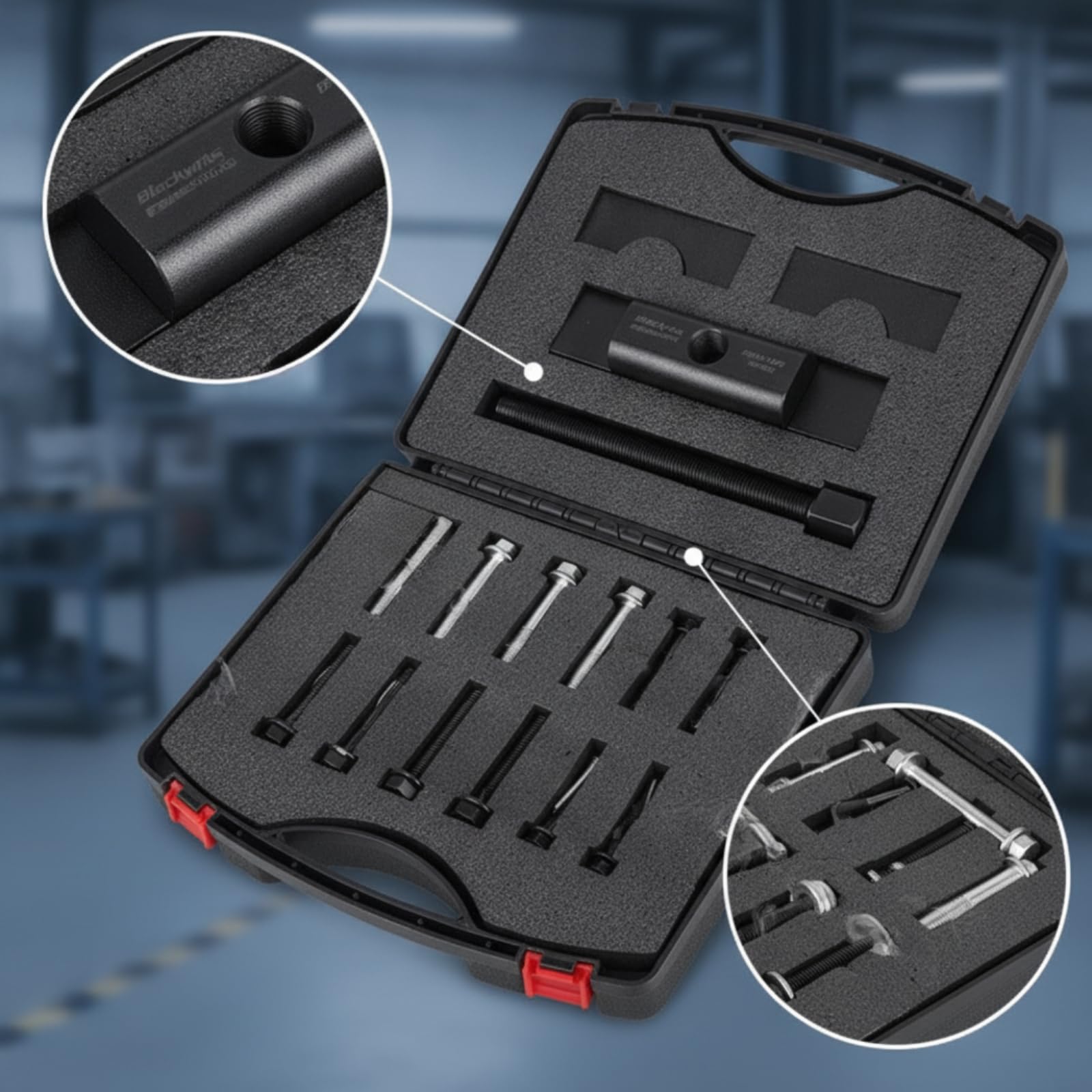 Amagogo Extracteur de Tulipe de Transmission pour Camion Outil Dépose Yoke Arrache Moyeu Poids Lourds Extracteur Transmission Renforcé Acier Solide Kit avec