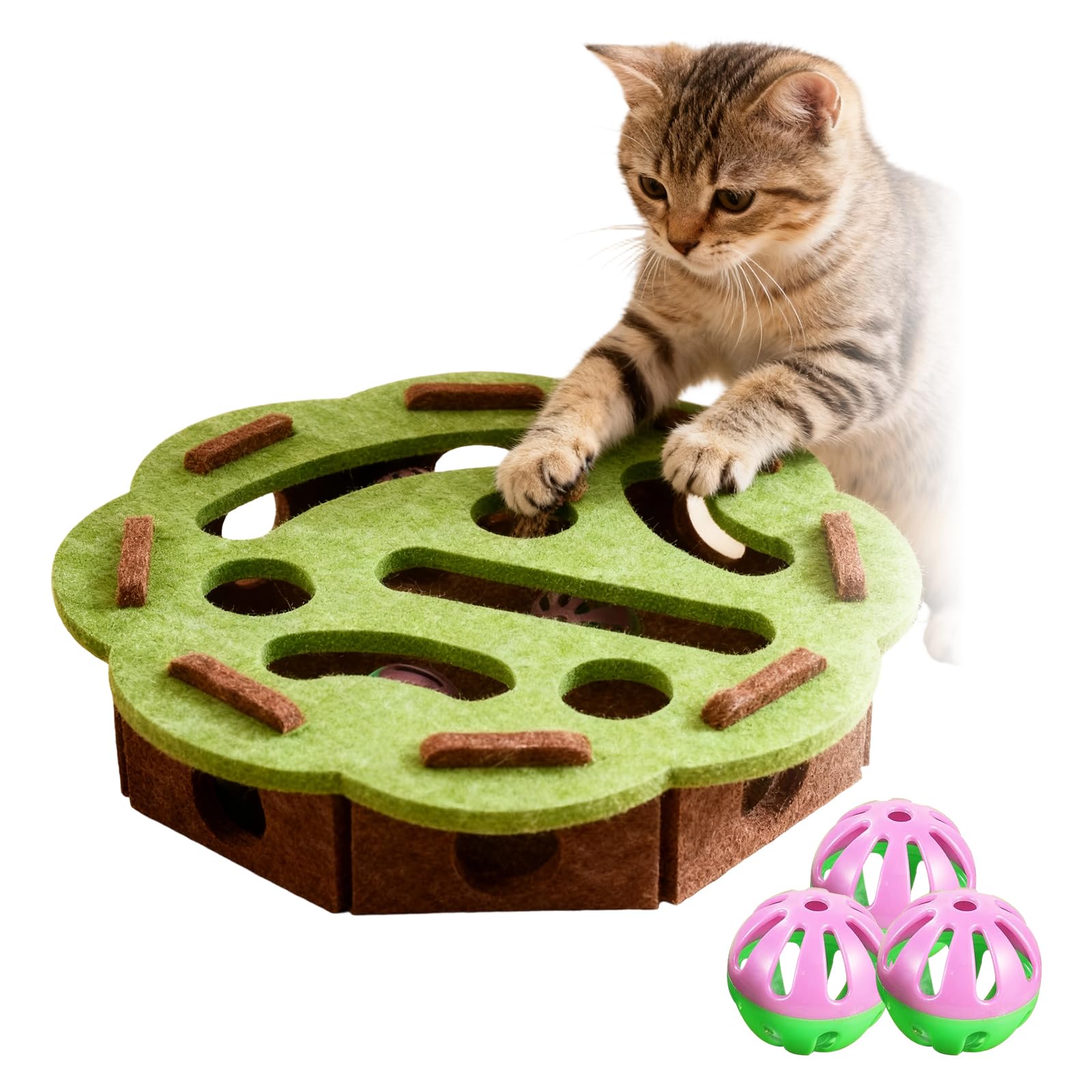 Felt Maze Cat Scratch Puzzle Enrichment Box: Interactive Nail File and Mental Stimulator