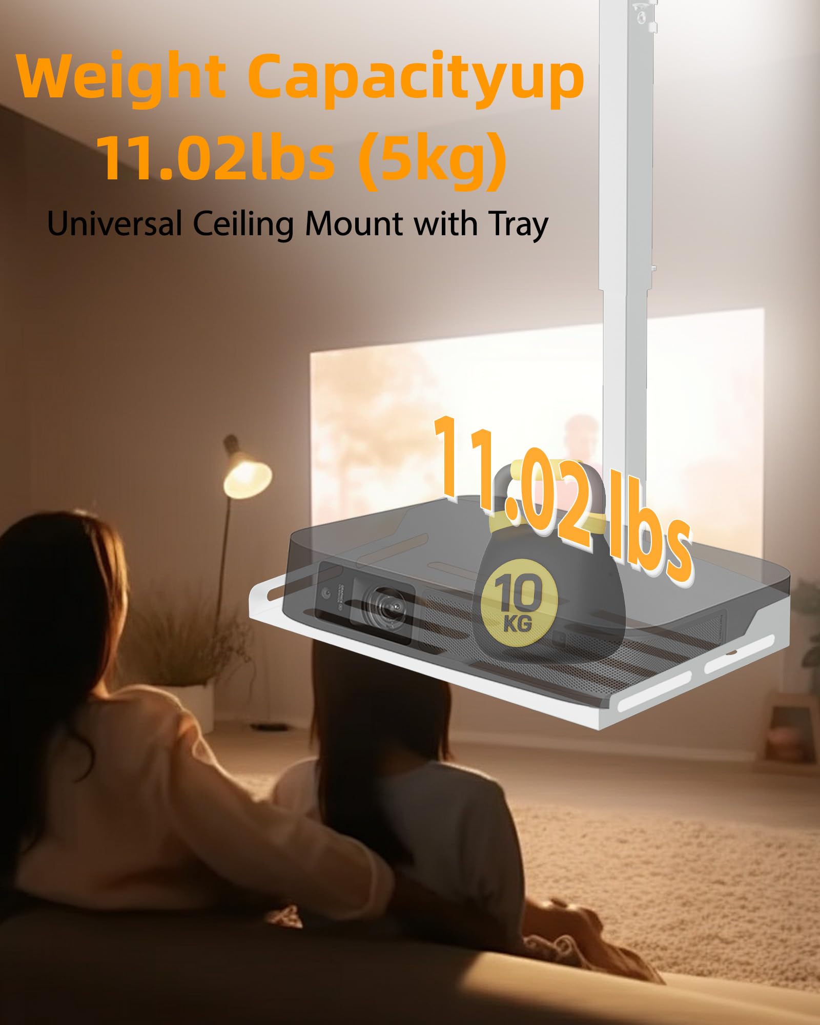 Supporto da soffitto per proiettore, robusto e girevole a 360° per proiezione senza interruzioni, perfetto per l'installazione di home theater o ufficio