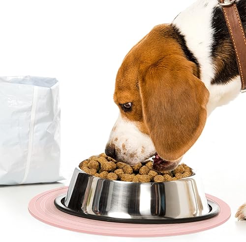 Miniatura 4 de Tapete de silicona de 2 piezas de comida para mascotas para perros y gatos, mantel individual para evitar el desbordamiento de alimentos y agua,