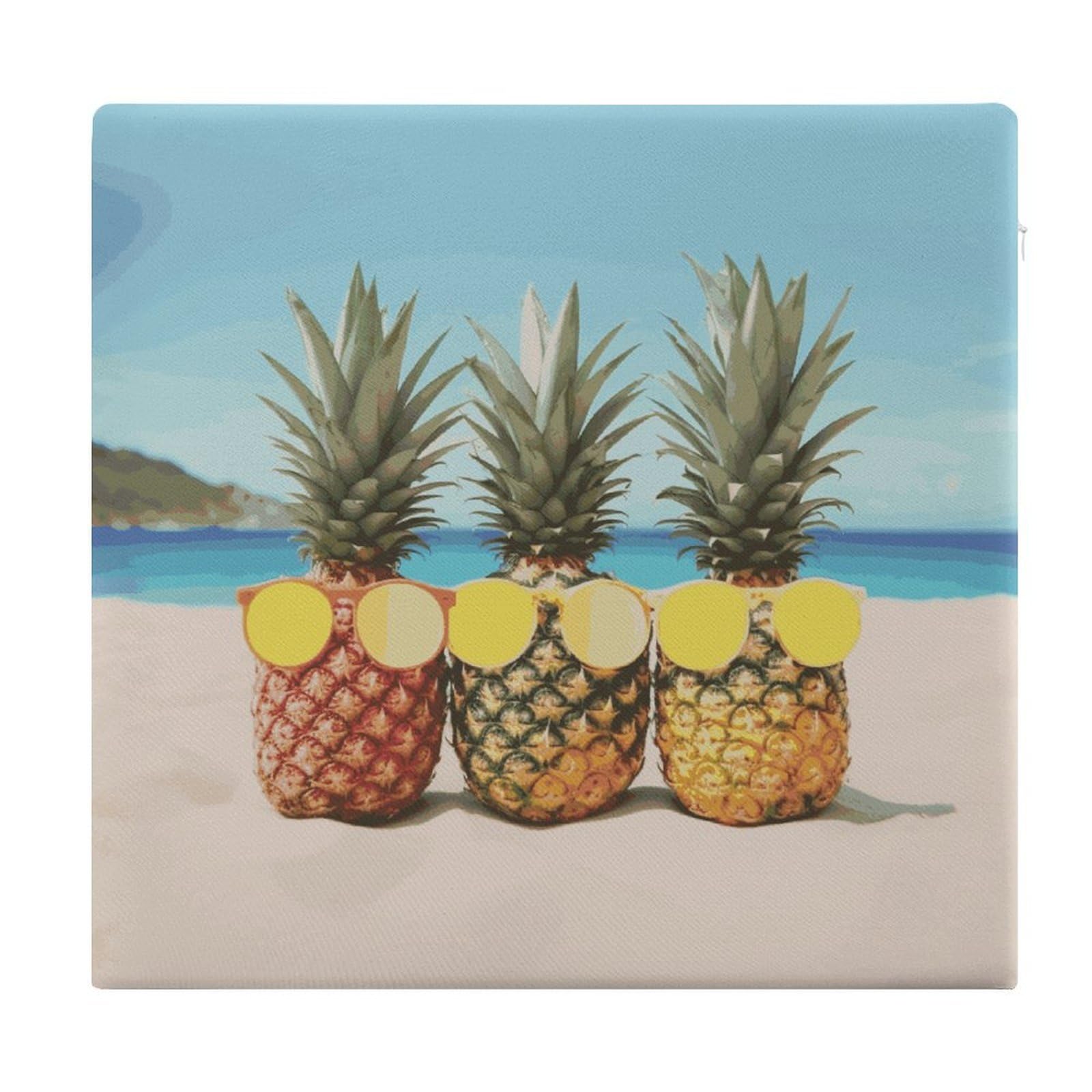 Adfgyerh Style Seaside Beach Yellow Geometric Pineapple Cushions Memory Foam For Adults, Seat Cushion Chair Pads Soft, Square Pillows For Dining, Kitchen, Office, Patio Chairs