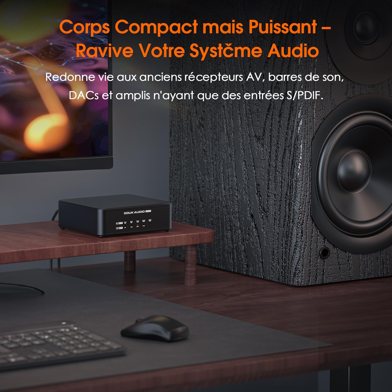 Interface Numérique USB Douk Audio U2 PRO XMOS XU316 (DDC), USB-C vers optique/coaxial/HDMI-IIS, DSD512/PCM768 kHz, Convertisseur Audio Numérique-Analogique portable pour DAC/PS5/Amplificateur