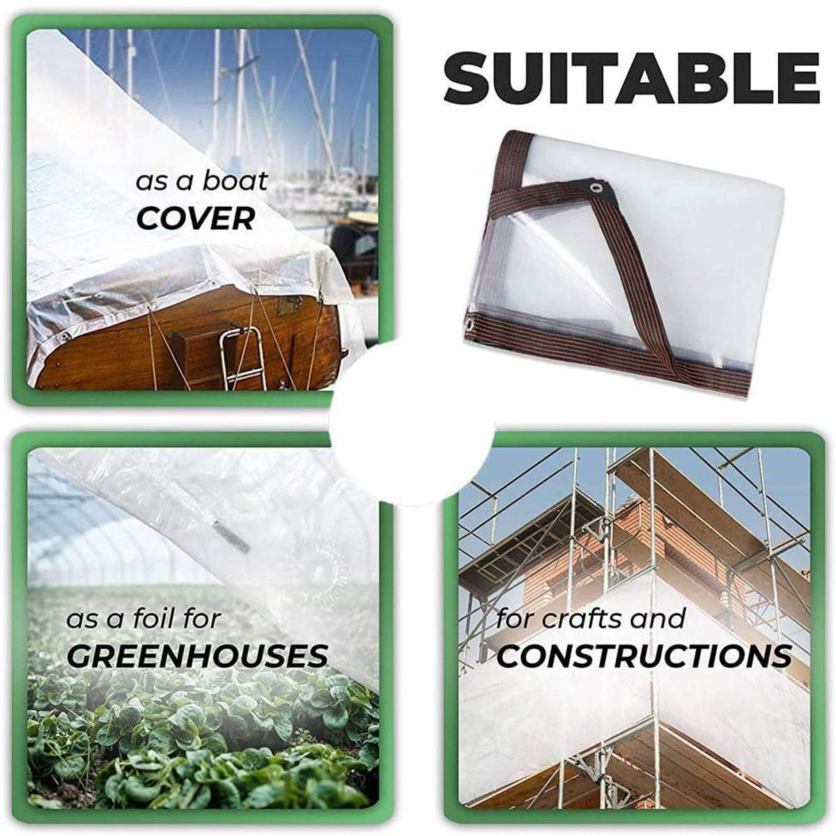 Bâche Transparente Bâche Armée Translucide Bâche De Protection Impermable Avec Oeillets 2x3m 70151081