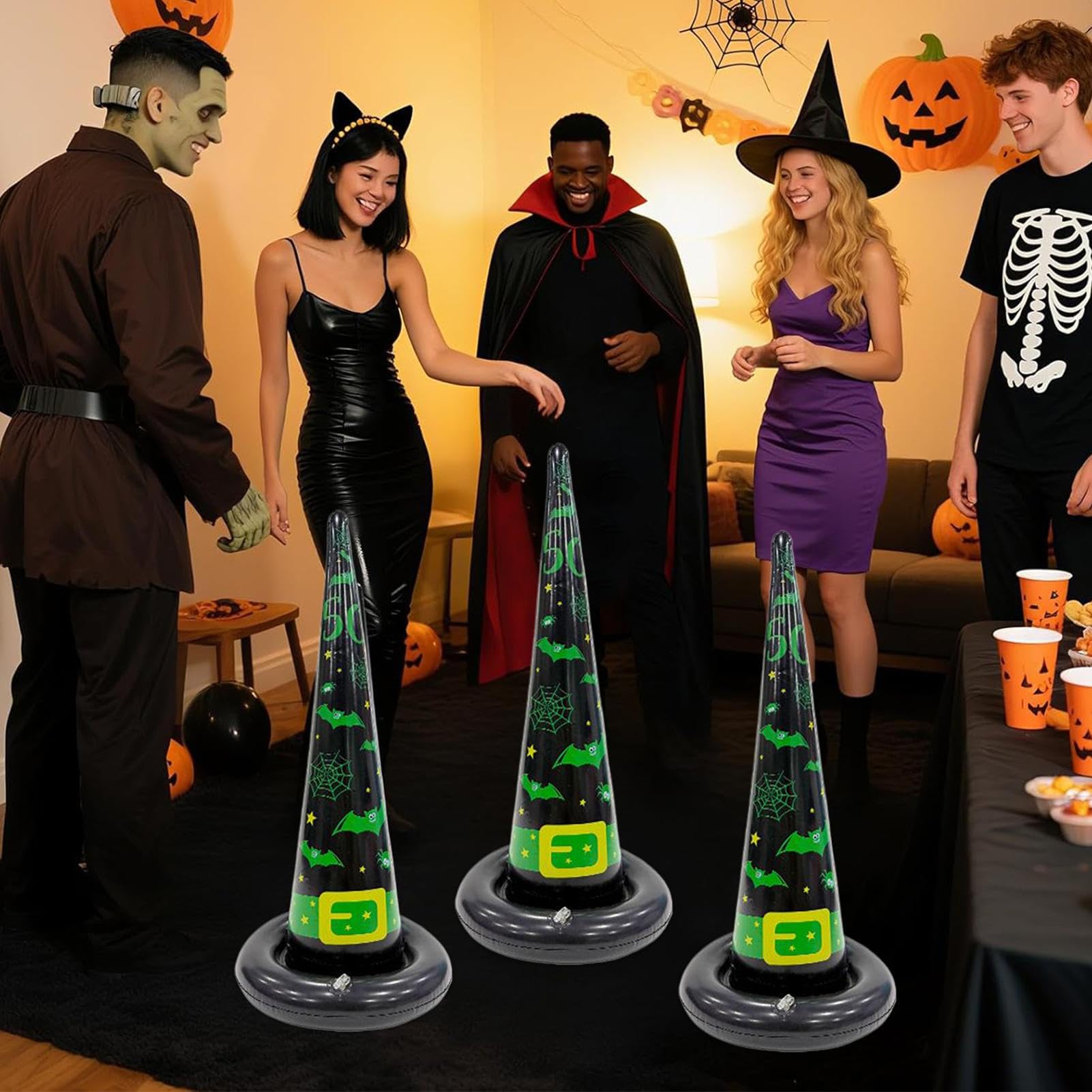 Jeu De Lancer D'Anneaux Halloween pour,avec 4 Anneaux De Lancer Jouets Amusants d'halloween - Jouet De Projection pour Adultes Fête,pour Garçons Filles Adultes Adolescents Famille