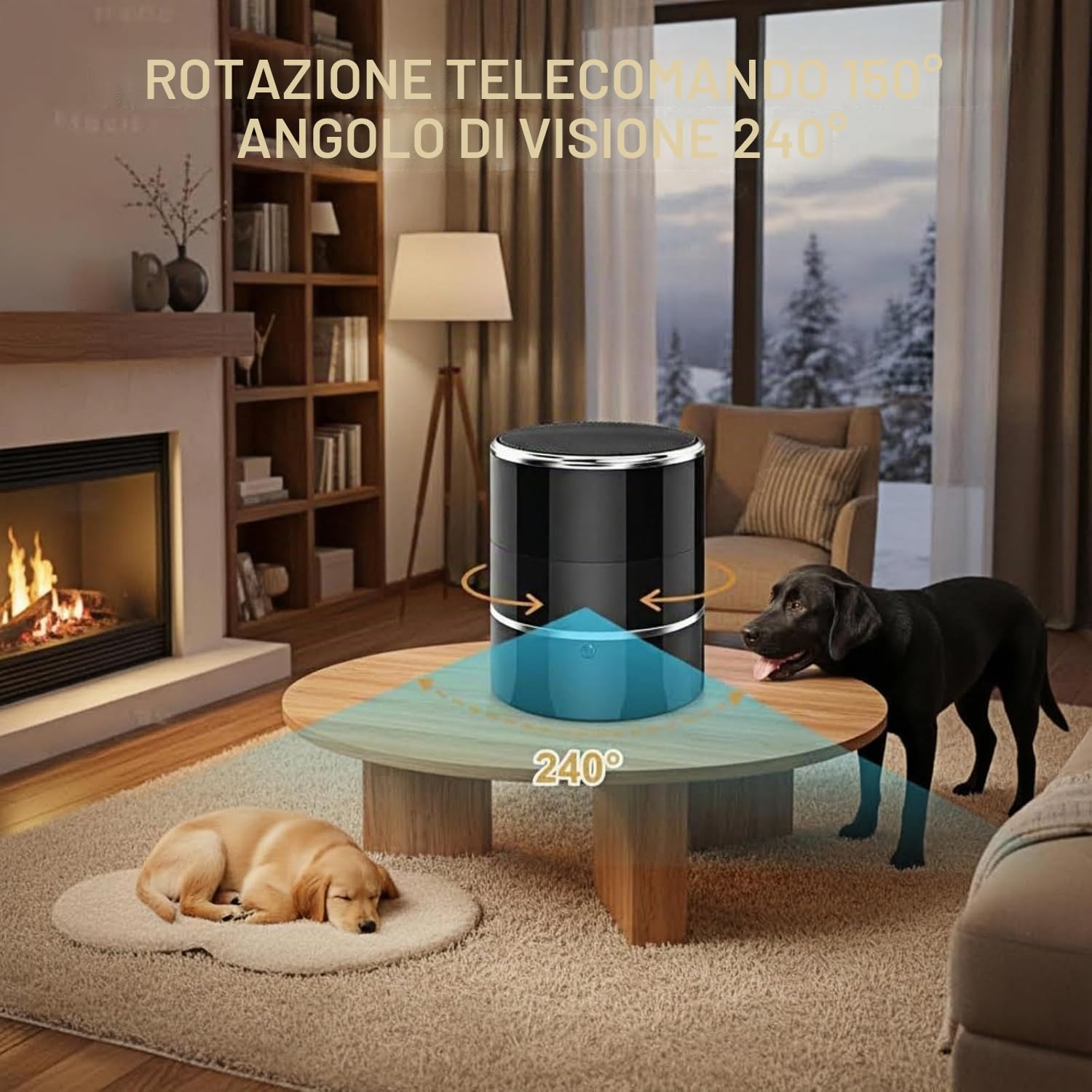 Telecamera Spia Nascosta 1080P HD WiFi Altoparlanti Bluetooth Vista in Tempo Reale Nanny Cam Rilevamento di Movimento Videoregistratore Wireless Spy Cam per Interno
