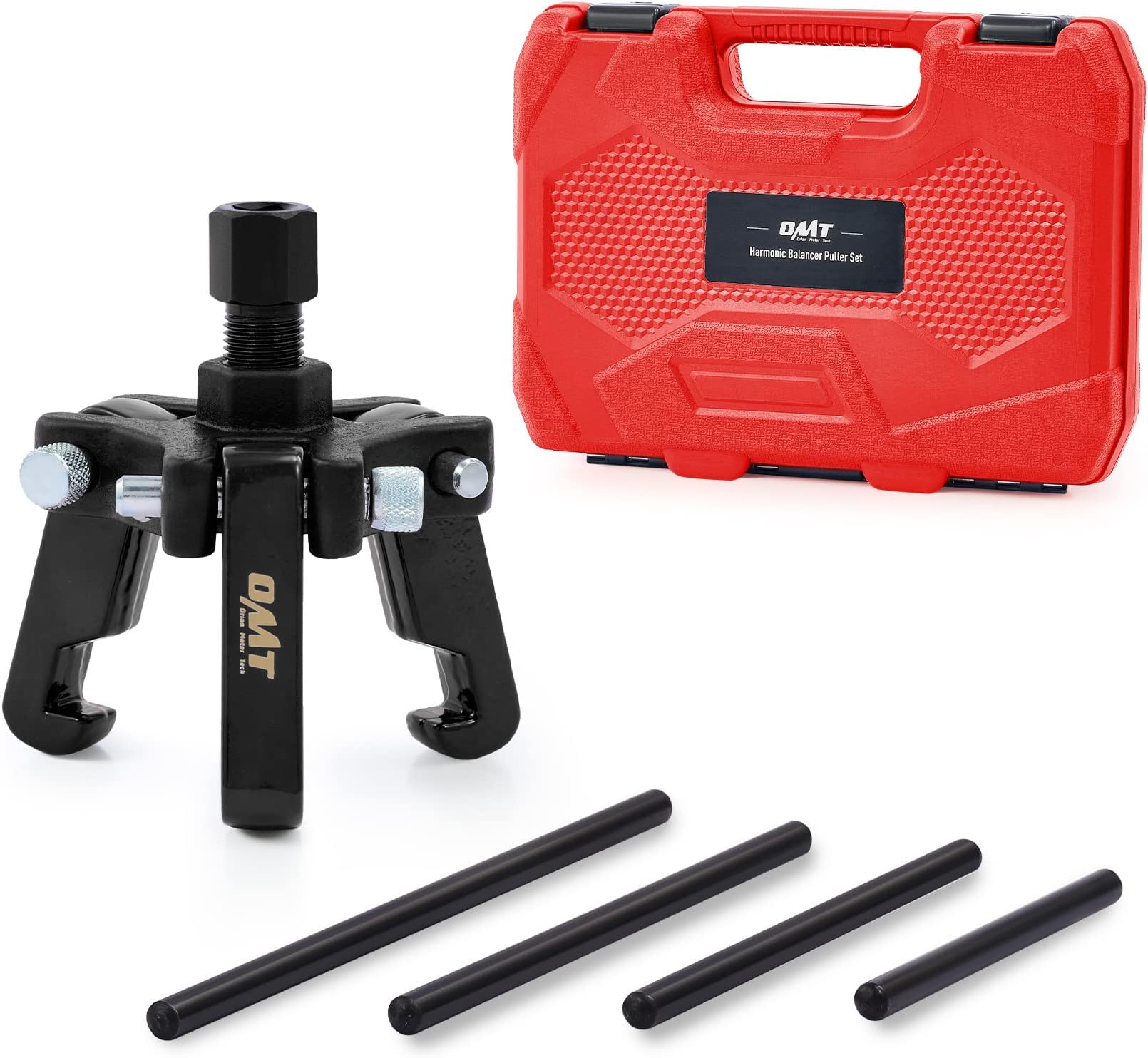 Harmonic Balancer Puller Kit, Adjustable 3-Jaw Puller Set for Removing Harmonic Dampers & Balancers, 3-Jaw Pulley Puller Set Compatible with Chevy GM Chrysler Cadillac Ford More