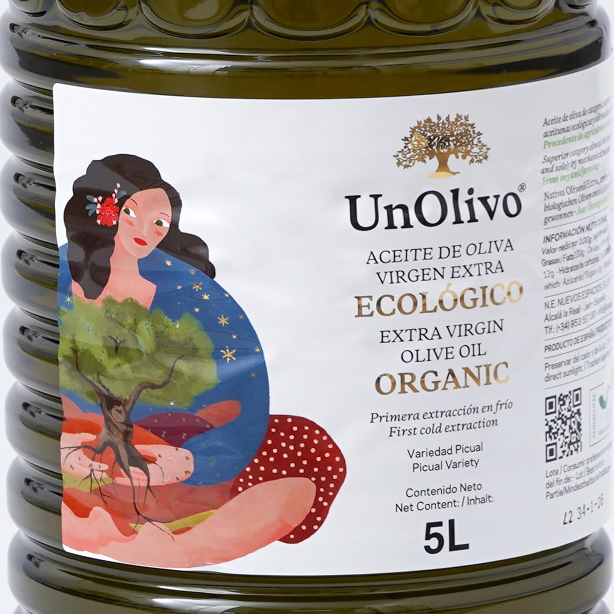 UnOlivo Aceite de Oliva Virgen Extra Ecológico 5L Pet