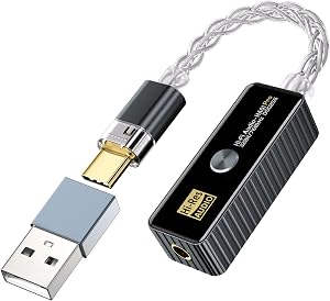 Daakro Headphone Amplifier - USB C to 3.5mm HiFi Audio Adapter 32bit/768KHz,Plug and Play Hi-res Audio Amp,Portable DAC & Headphone Amplifier Compatible with Android/iOS/Windows/Mac System