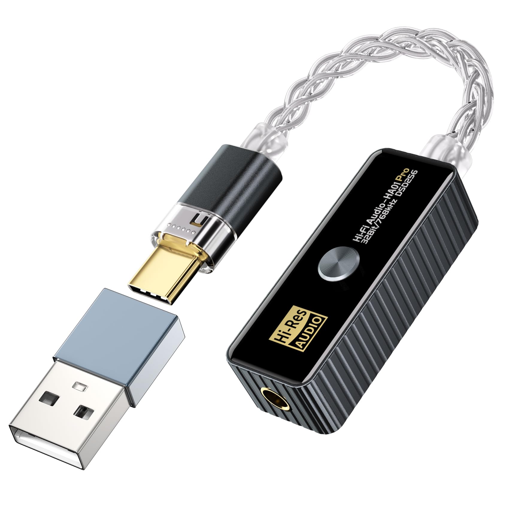 Headphone Amplifier USB C to HiFi Audio Adapter 32bit/768KHz,Plug  and Play Hi-res Audio Amp,Portable DAC Headphone Amplifier Compatible