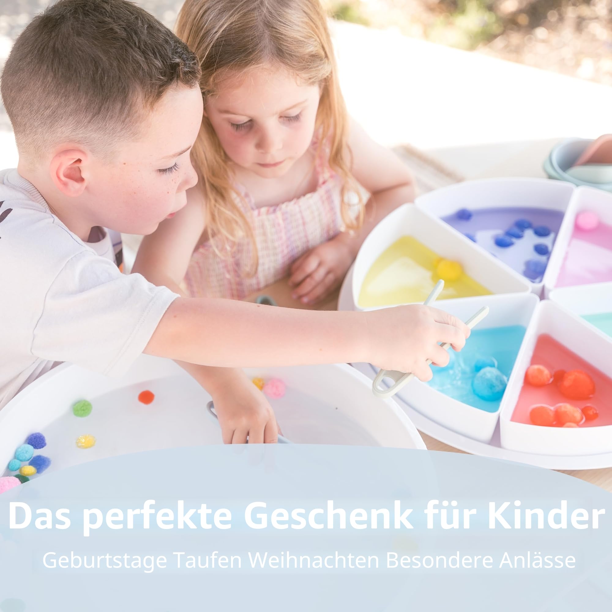 Inspire My Play Sensorisches Tablett mit Deckel, Starter-Set – Kleinkind-Werkzeuge und Feinmotor-Zubehör für Kinder