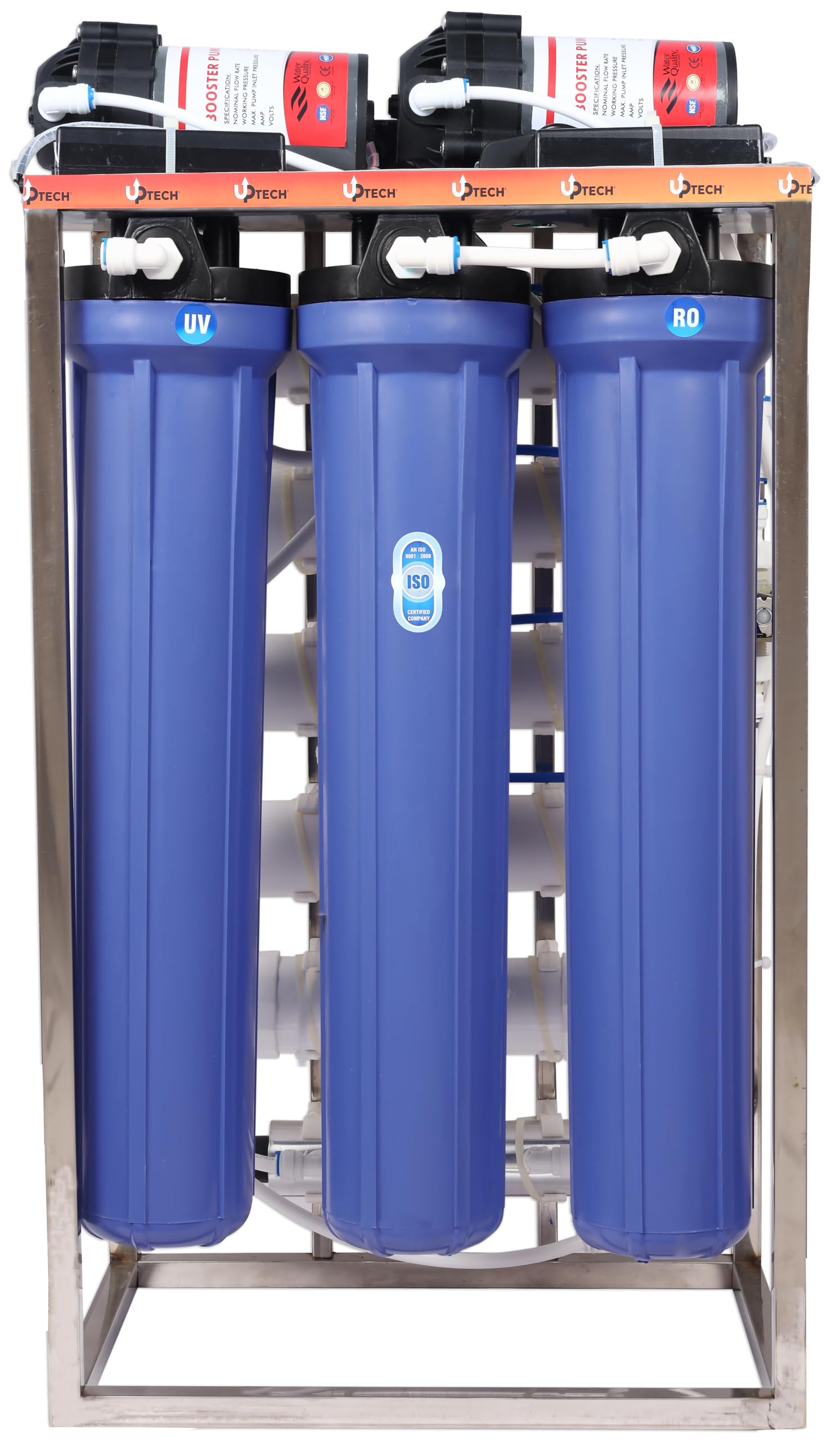 Uptech 50 LPH Commercial Ro +UV Water Purifier Plant With Fully Automatic Function, Auto Shut Off, Stainless Steel body, And Tds Adjuster 50 Litre (50 LPH RO+UV+ TDS ADJUSTER+AUTO SHUT OFF)