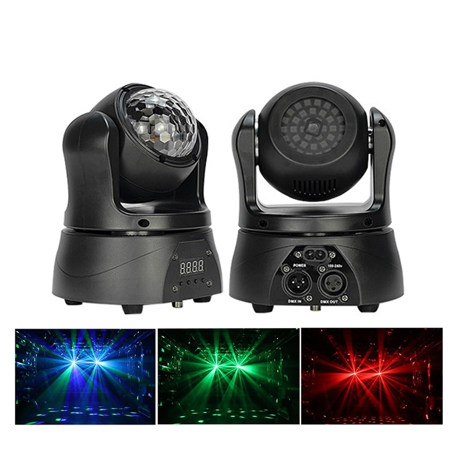 DJ-Lichter, RGB doppelseitige Moving Head Disco Lichter DJ Party Hochzeit Festival Publikum Bühne Weihnachten Halloween Licht