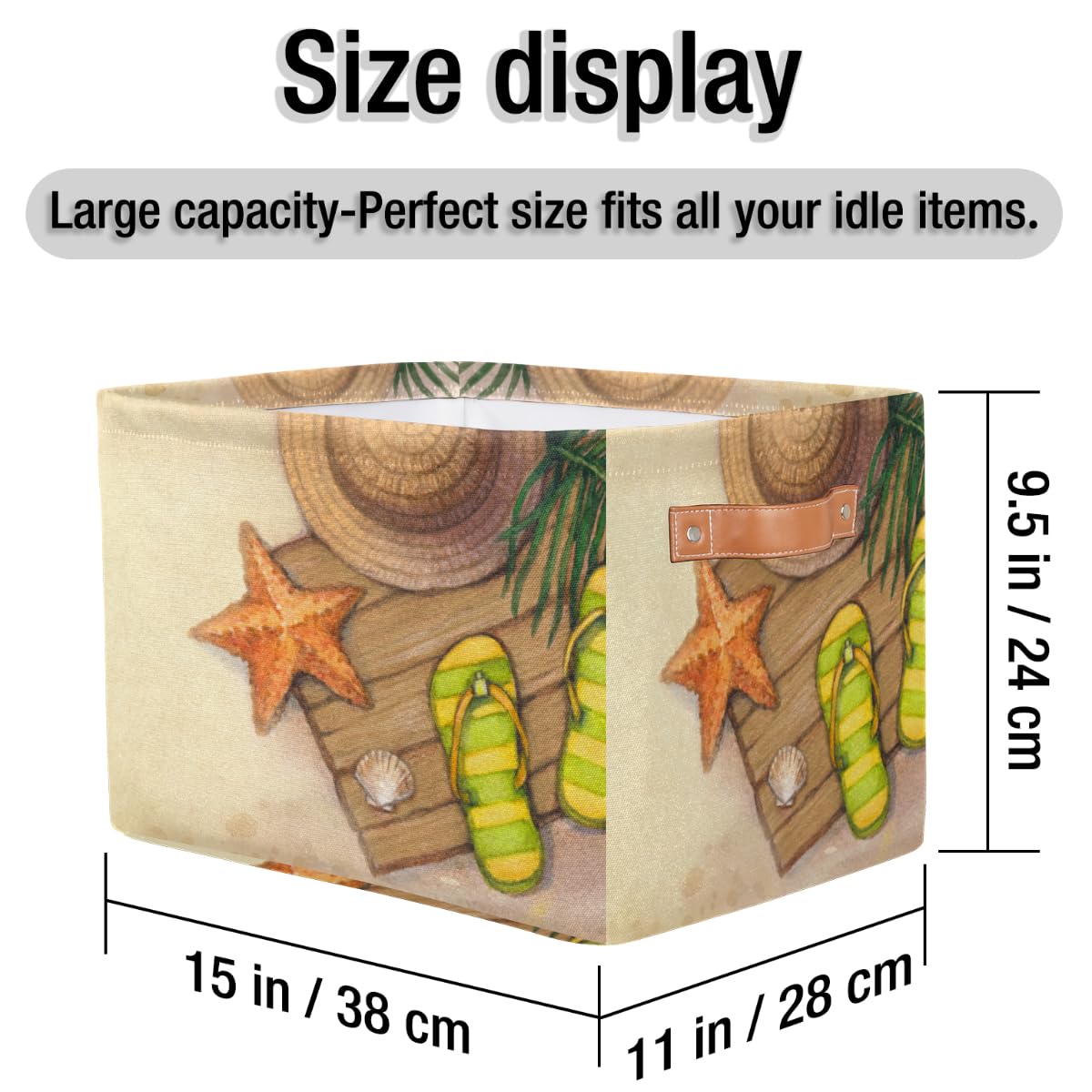 Lot de 2 grands paniers de rangement pliables en paille, pour la plage, l'été, les coquillages, les étoiles de mer, les jouets, les vêtements, le bureau, le salon