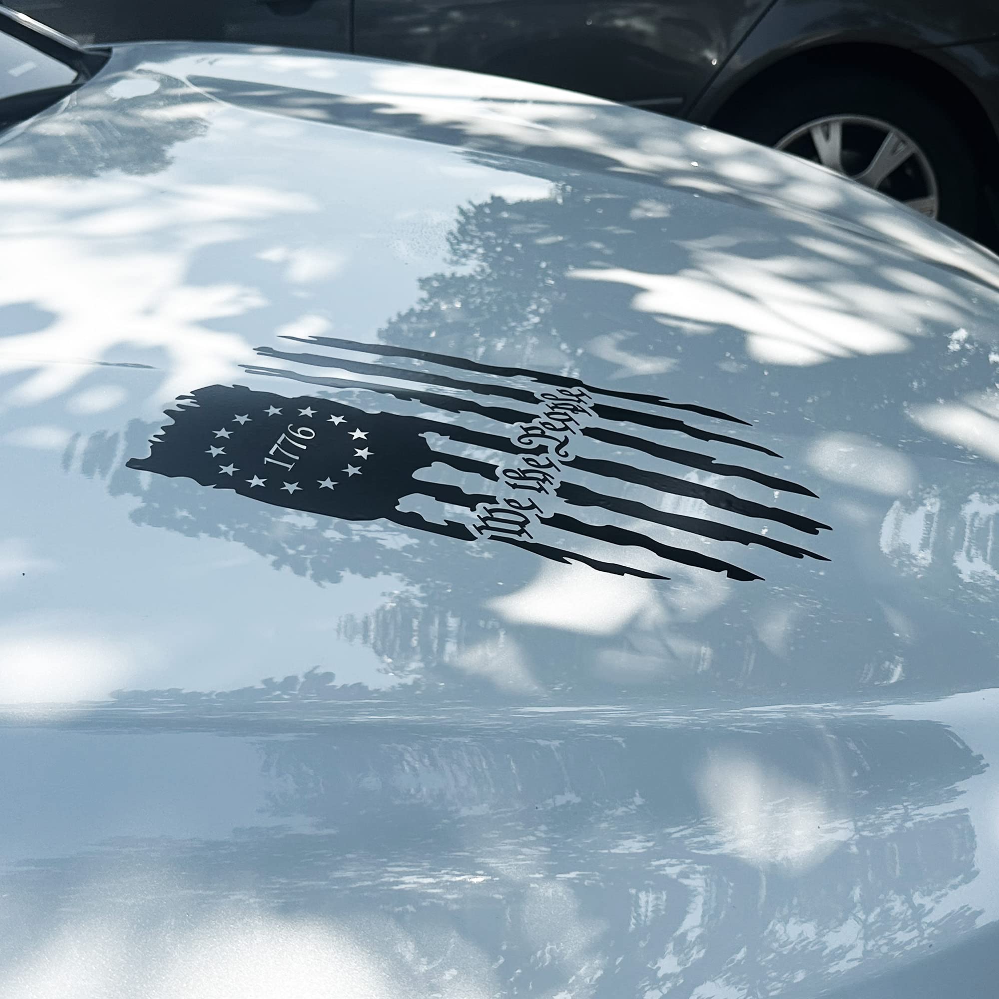 Rzuiytye Black American Flag Truck Decal - Vinyl Tailgate Sticker With Eagle, 16x9 Inches - View #4
