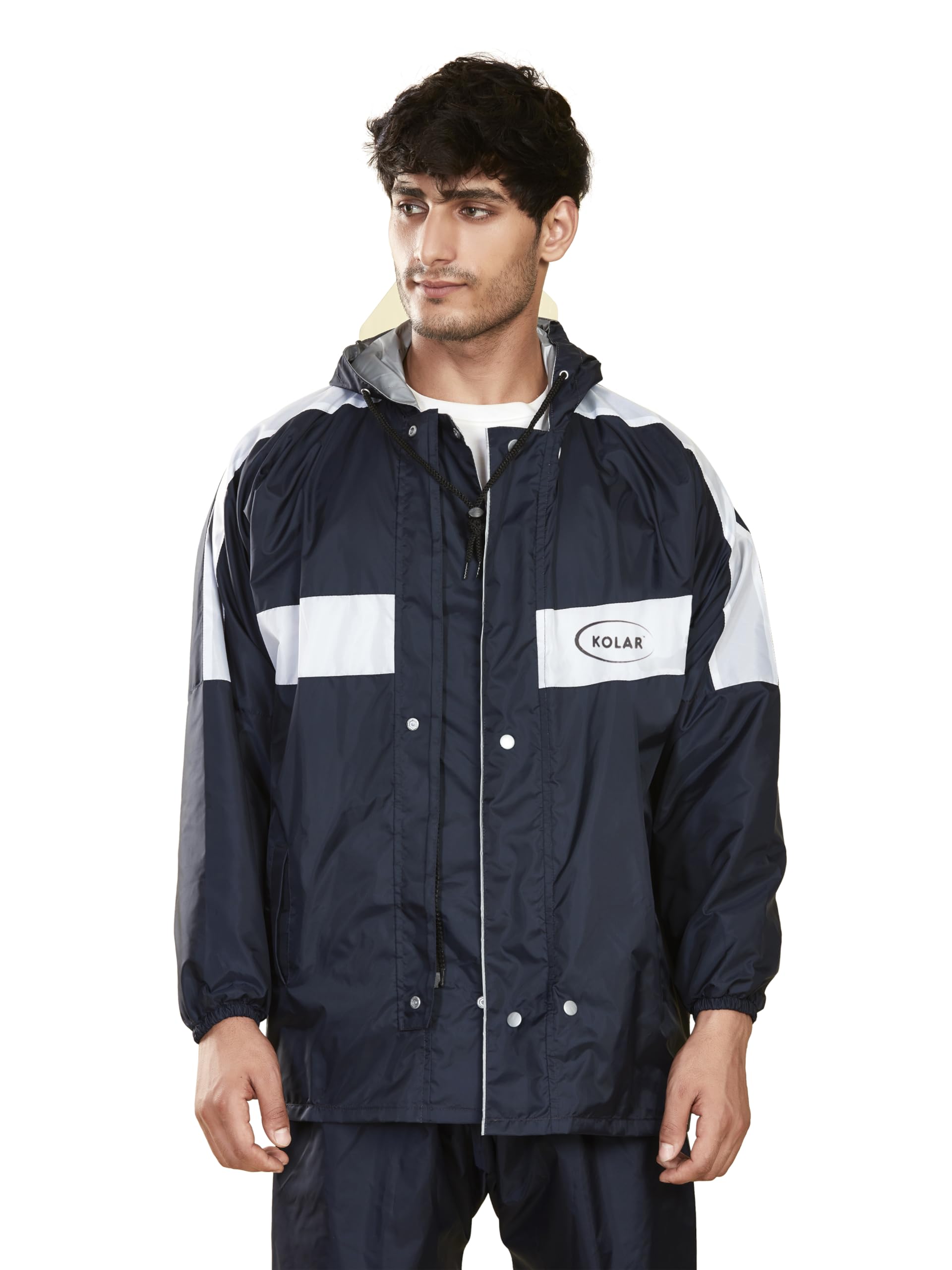 kolar Men's Waterproof Rain Suit with Jacket and Pant With Reflective Surface, Extended Hood, Ouside and Inside Pocket-picture-19