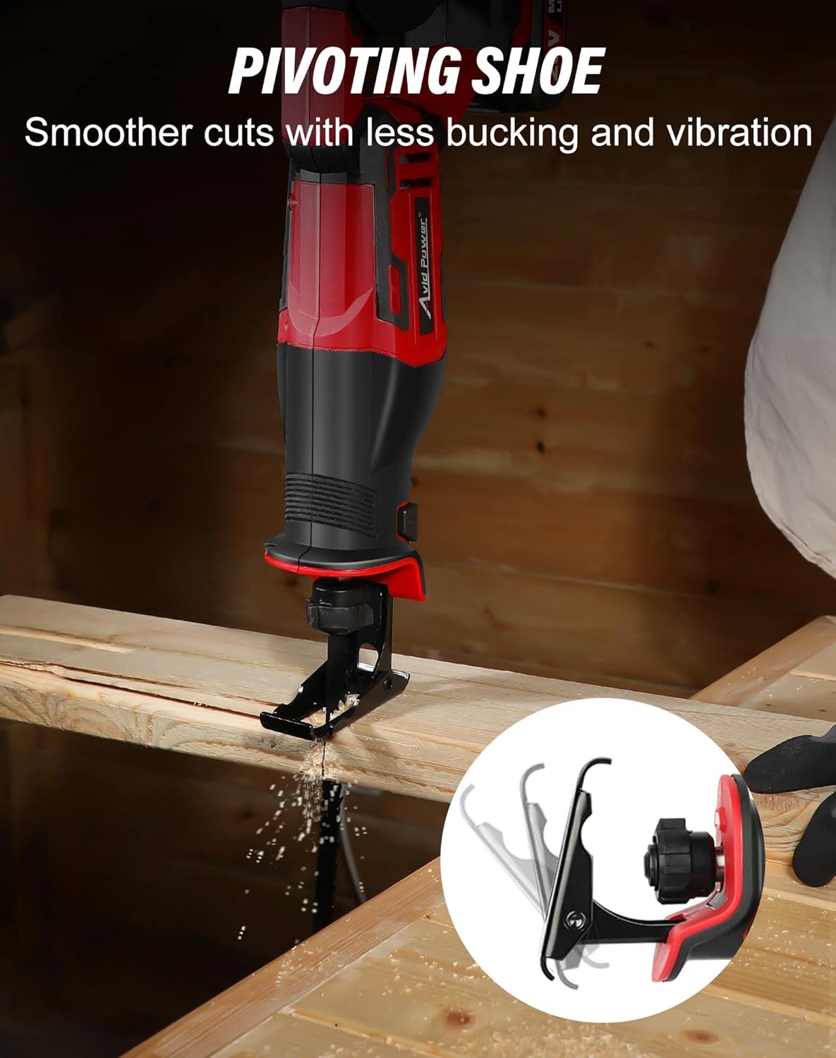 AVID POWER Reciprocating Saw, 20V Cordless Reciprocating Saw with Two 2.0Ah Batteries and Charger, 6 Saw Blades, Variable Speed, Battery Powered Saw for Woods/Metal/Plastic Cutting - - 