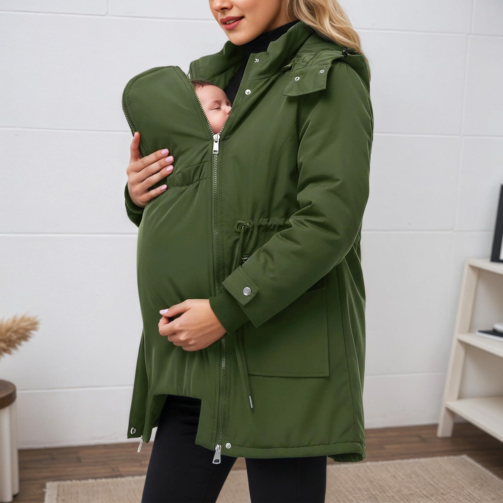 Chaqueta de invierno para mujer, chaqueta de maternidad 3 en 1, chaqueta de maternidad con inserto para bebé, chaqueta de invierno, chaqueta de embarazo, chaqueta impermeable de entretiempo