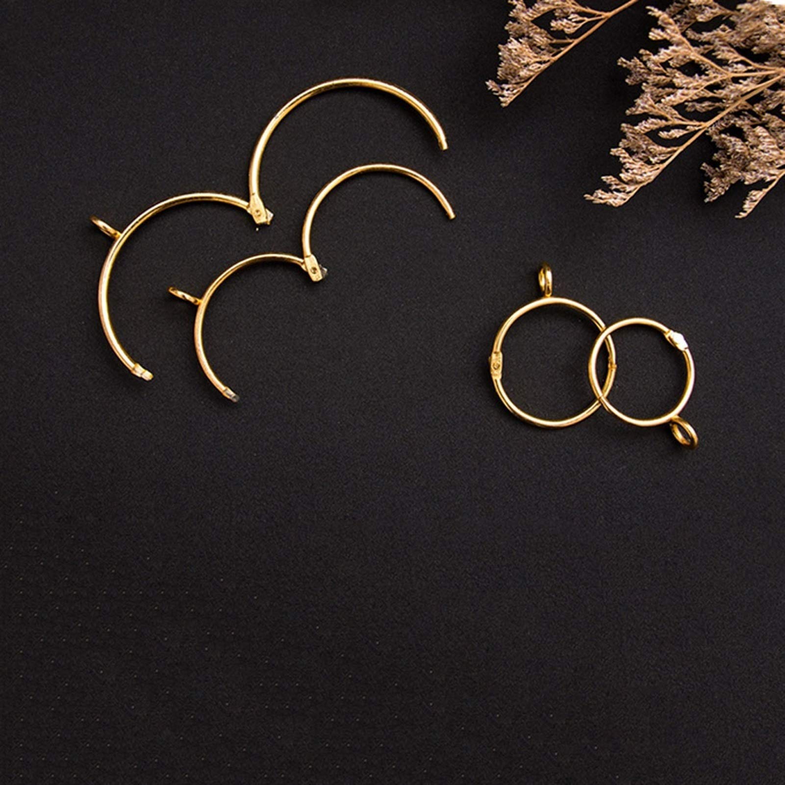 Anelli per Tende 30 Pack Anelli di Tenda in Oro apribili Aperti e Chiudi Metallo antiruggine antincendio con Occhiello per spilli Ganci Ganci per Tenda Doccia Anelli (Size : 1.2in)