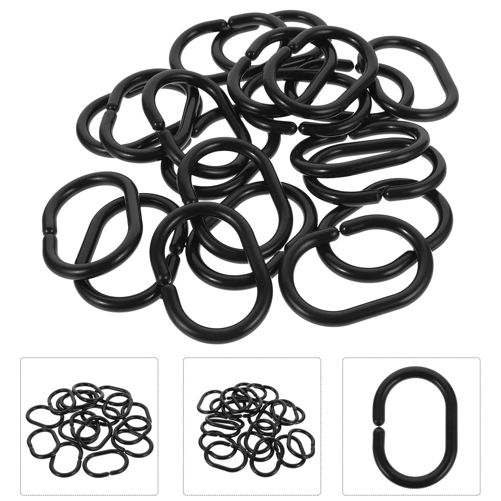 Ganci for tende, 80 pezzi for a sgancio rapido Anello in plastica for doccia scorrevole