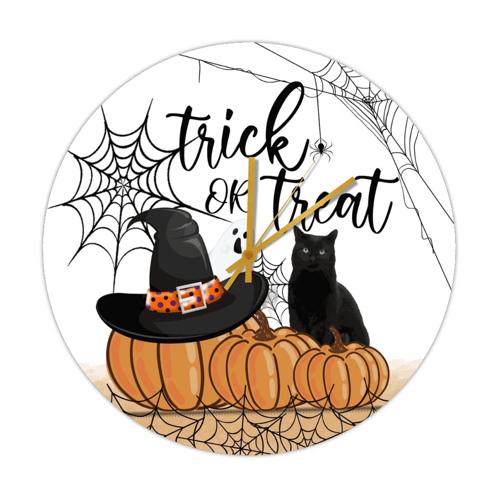 Horloge murale citrouilles Halloween en bois pour décoration cuisine et maison