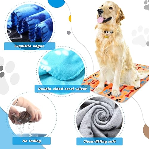 Miniatura 4 de Chumia 28 mantas para cachorros, manta pequeña de forro polar para cachorros, perros, gatitos, gatos, mascotas, suave y cálida con estampado de