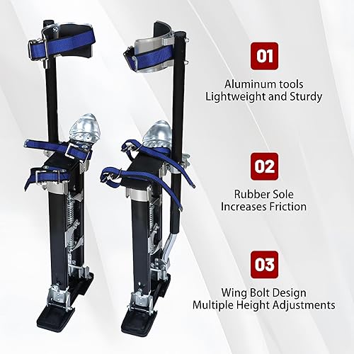 Vista 3 de findmall Zancos de aluminio ajustable de 15-23 pulgadas para paneles de yeso para pintar o limpiar