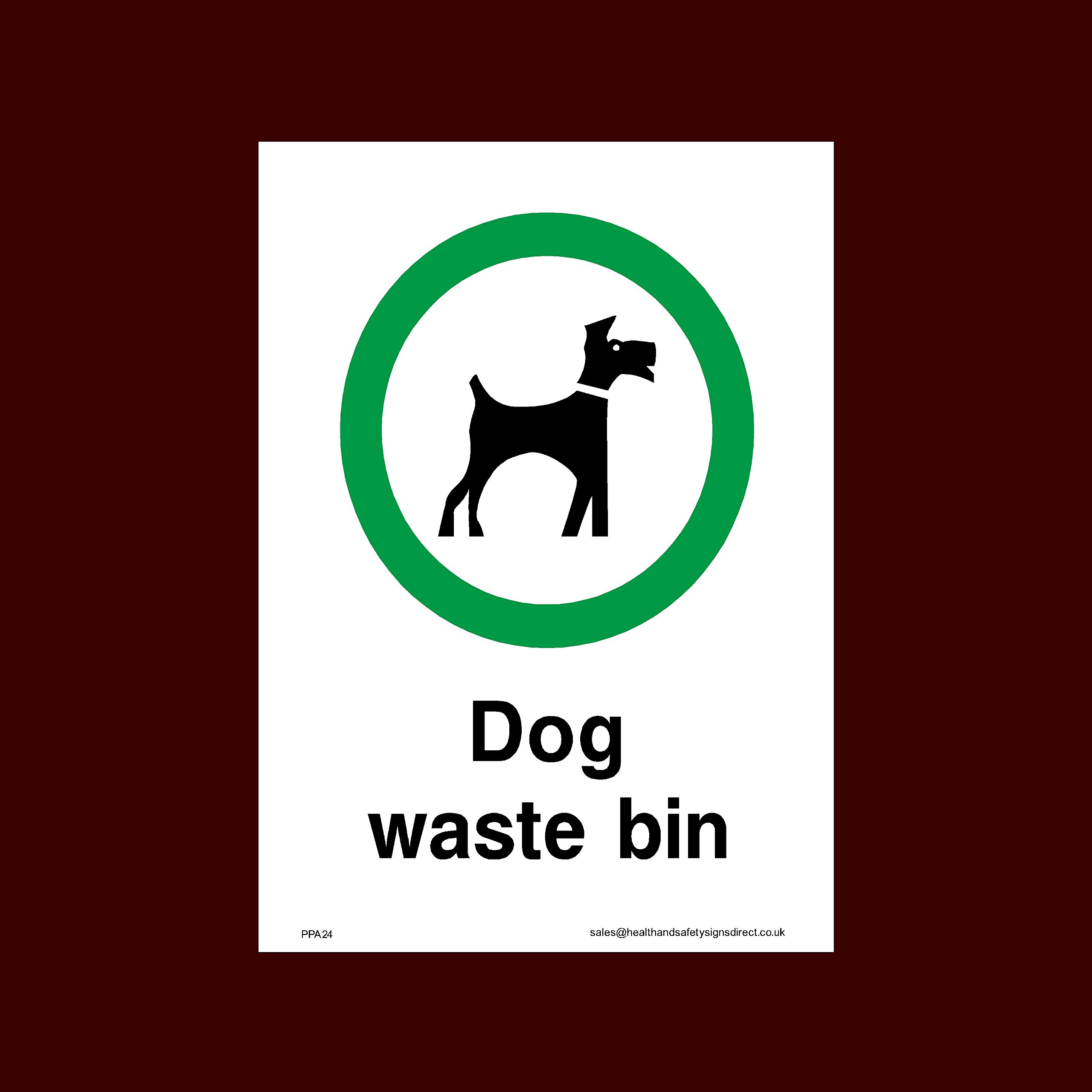 USSP&S Dog waste bin Plastic Sign (PPA24) - No Fouling, No Dogs, Waste Bin, Penalty £1000, Clean Up, Poo Fairy
