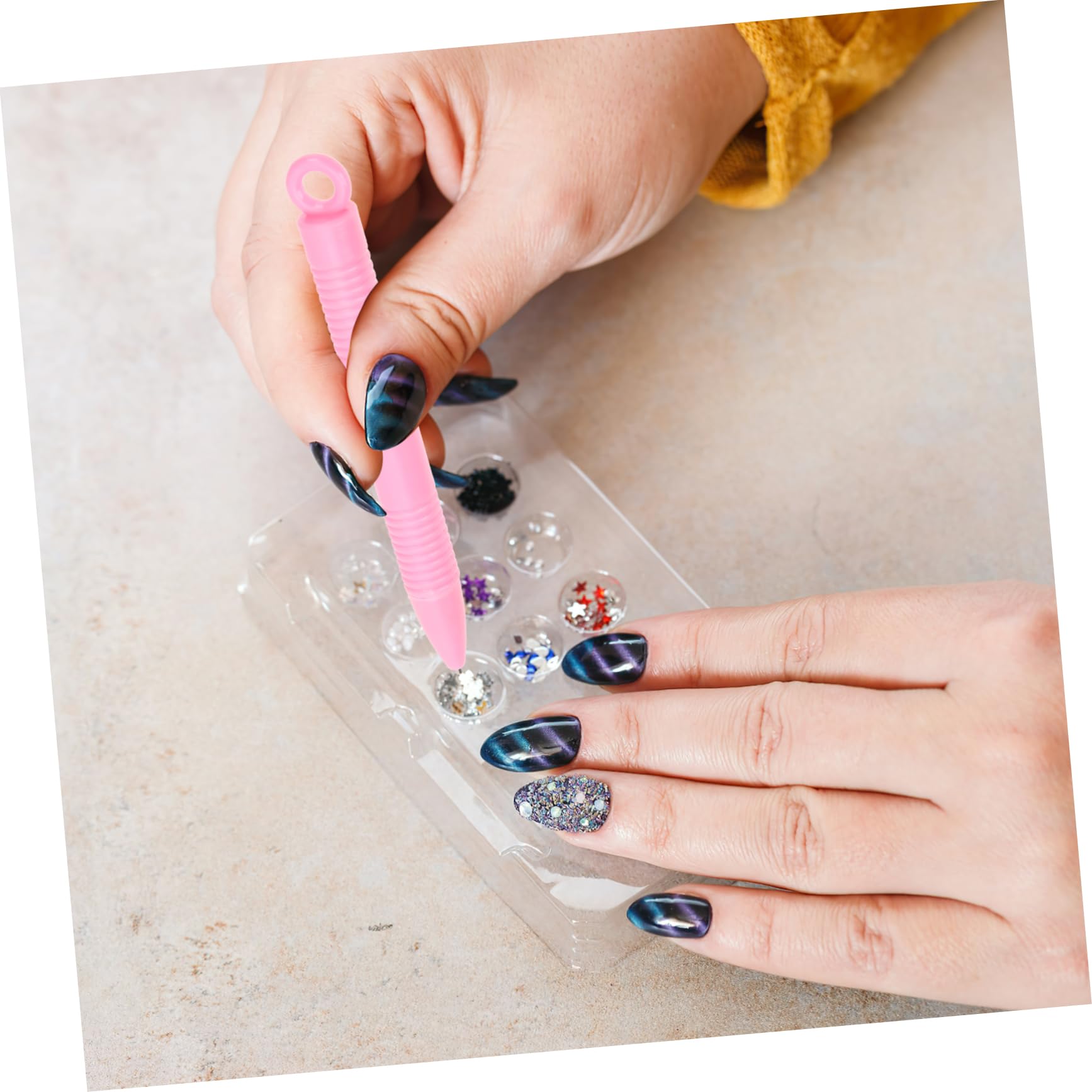 Healvian 60pezzi Penna Magnetica Per Nail Art Per Unghie Cat Eye Strumenti Magnetici Per Manicure Facili Da Usare e Versatili Per Creazioni Uniche