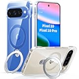 Slim Magnetic Stand for Google Pixel 10 Pro Case/Pixel 10 Case Clear, Ultra Thin Open Edge Design, Never Yellowing, Fit for MagSafe with Kickstand, Caseless Touch Grip Ostand Case, Clear