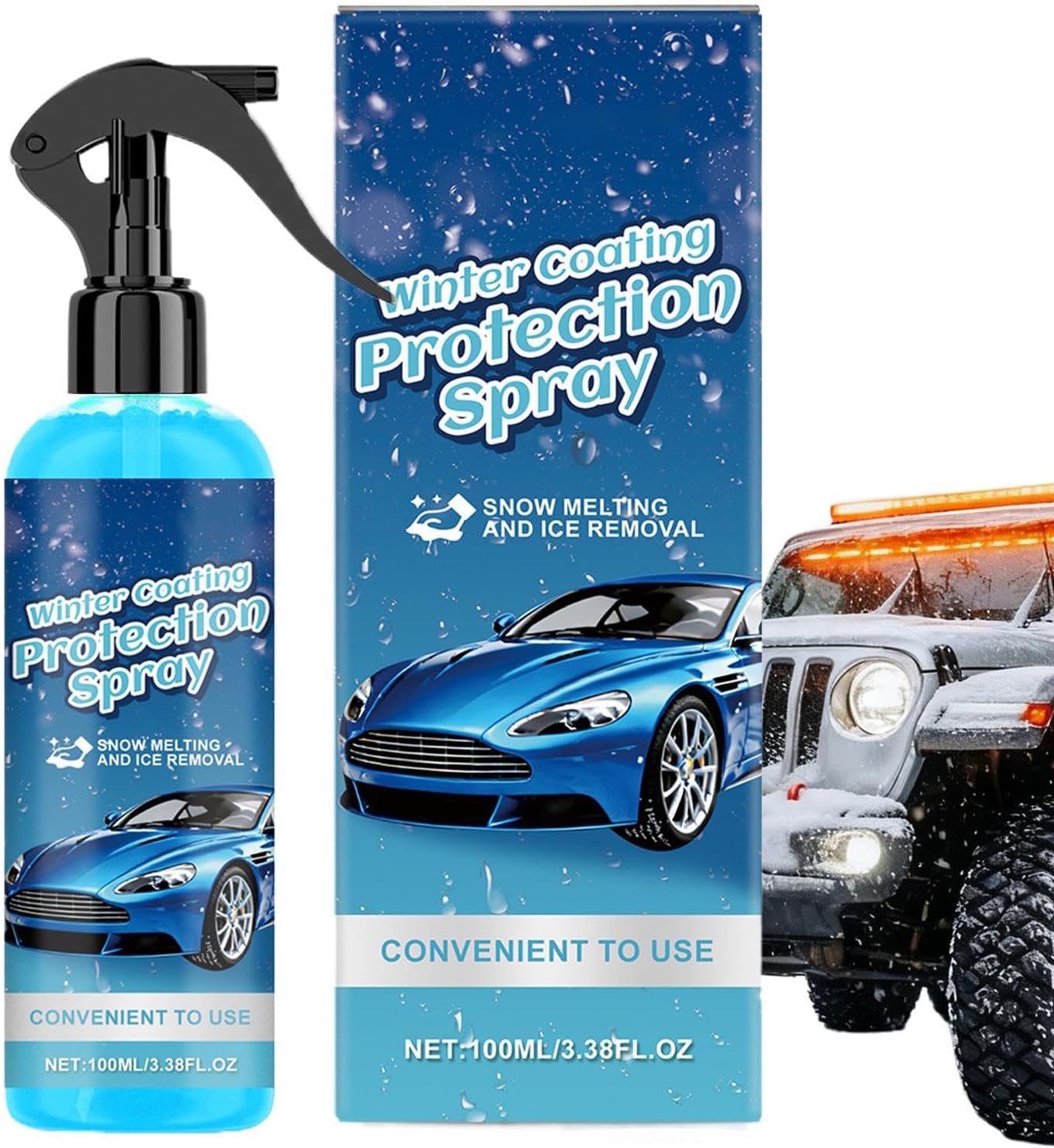 Deicer Spray,100ml Window Snow Removal | Snow Melting Spray | for Road Trip Long-Distance Driving Morning Commutes Cold Weather Outdoor Parking Car Truck Glass