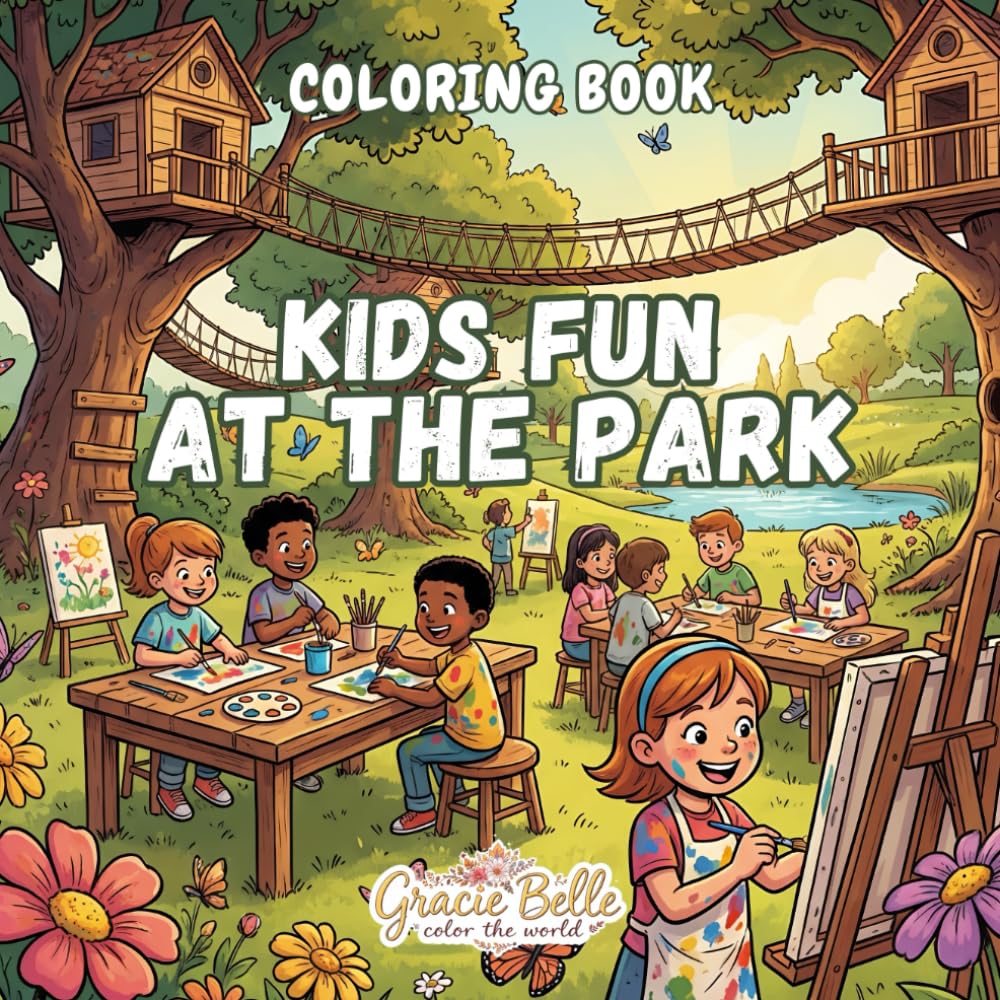 Kids Fun in the Park Coloring Book: Outdoor Adventures and Creative Play Scenes for Children
