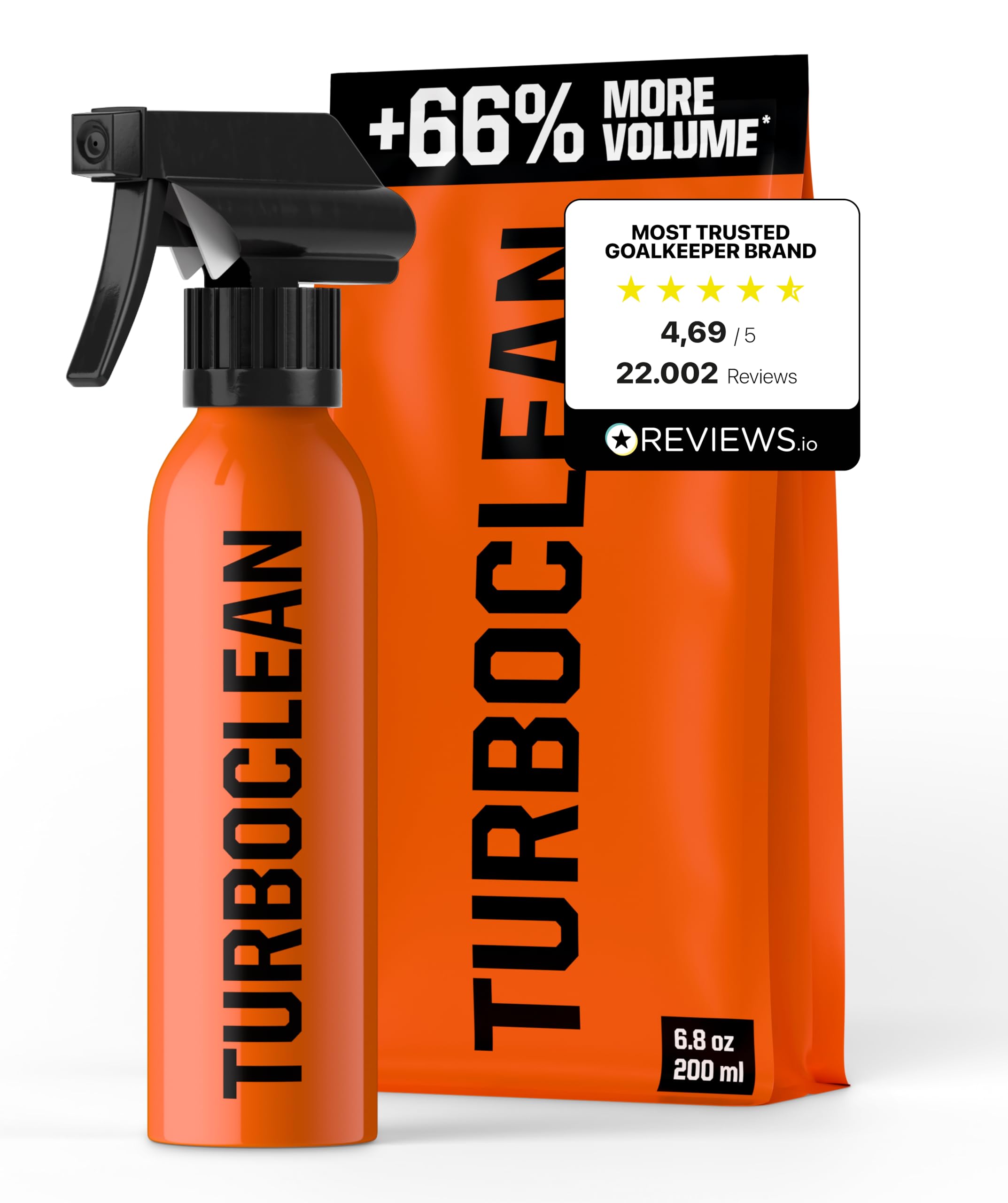 T1TAN TURBOCLEAN & TURBOFRESH detergente per guanti da portiere 200 ml, pulizia lattice per grip massimo e rimozione odori contro batteri, performance e freschezza a lunga durata