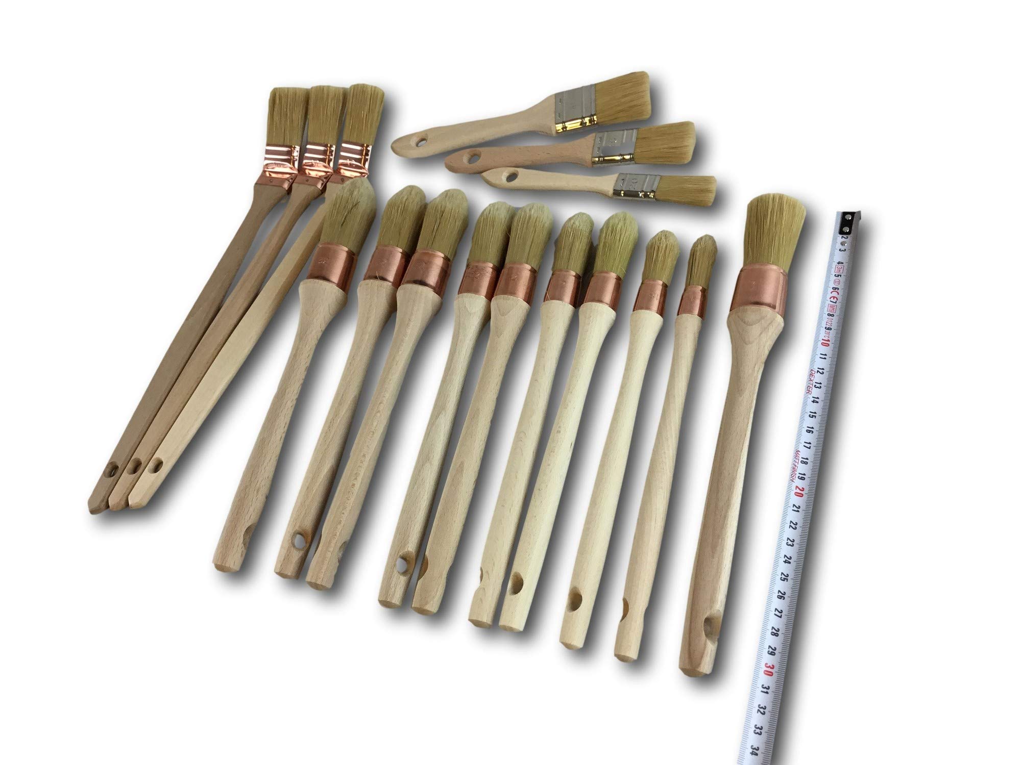 Kibros Lot 16 pinceaux Fabrication France rechampir Plats coudés vernir