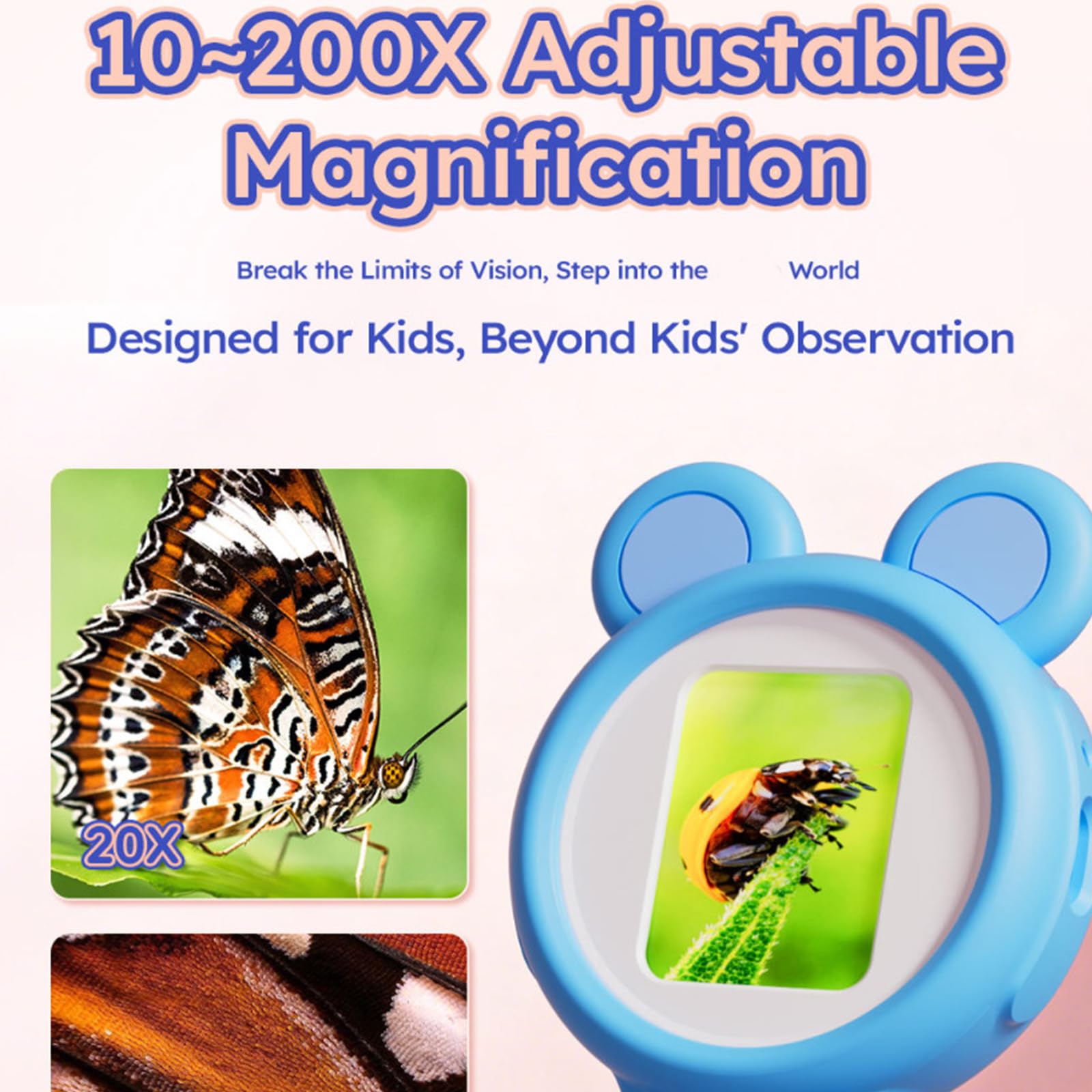 Microscopio digitale con display da 2 pollici e batteria da 500 mAh, perfetto per l'apprendimento scolastico e domestico per bambini trasportabili