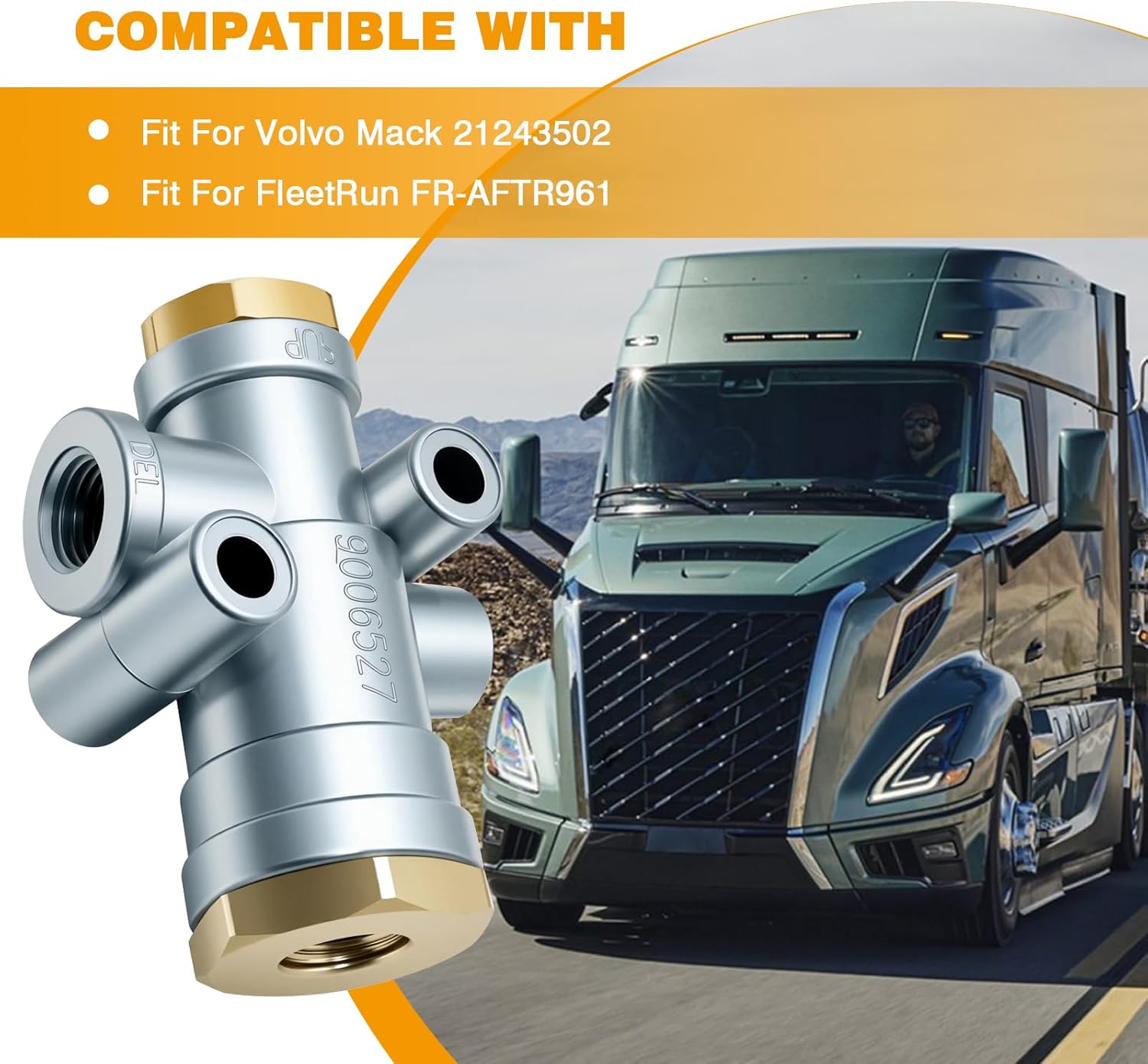 Fuel Injection Pressure Regulator Compatible With Volvo Mack 21243502, FleetRun FR-AFTR961 Replace for 21243502, K028994, K028994, 060-K028994, 745-K028994, K028994, BWK028994