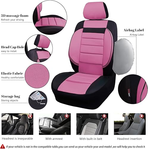 Miniatura 2 de CAR PASS 6 fundas de asiento de coche de espuma 3D, ajuste universal, elegante, solo para asientos delanteros, para SUV, furgoneta, saden, camiones,
