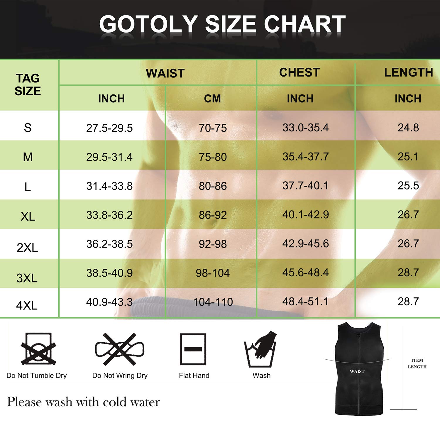 Gotoly Camiseta Reductora Hombre Compresión Faja Chaleco Faja Reductora Camiseta Elástica para Abdomen Ropa Interior Reductora Hombre Body Shaper