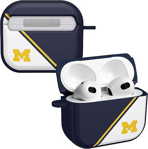 Miniatura 21 de Affinity Bands Michigan Wolverines Champion Series HDX - Funda compatible con Apple AirPods Generaciones 1 y 2 Azul,Camo,Clásico,Michigan