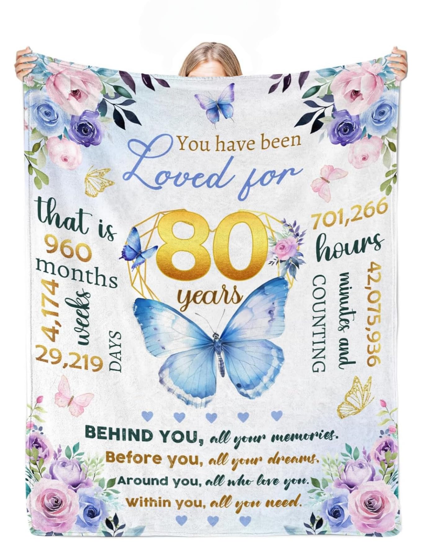 Meilleur cadeau pour femme de 80 ans plaid anniversaire 150x200