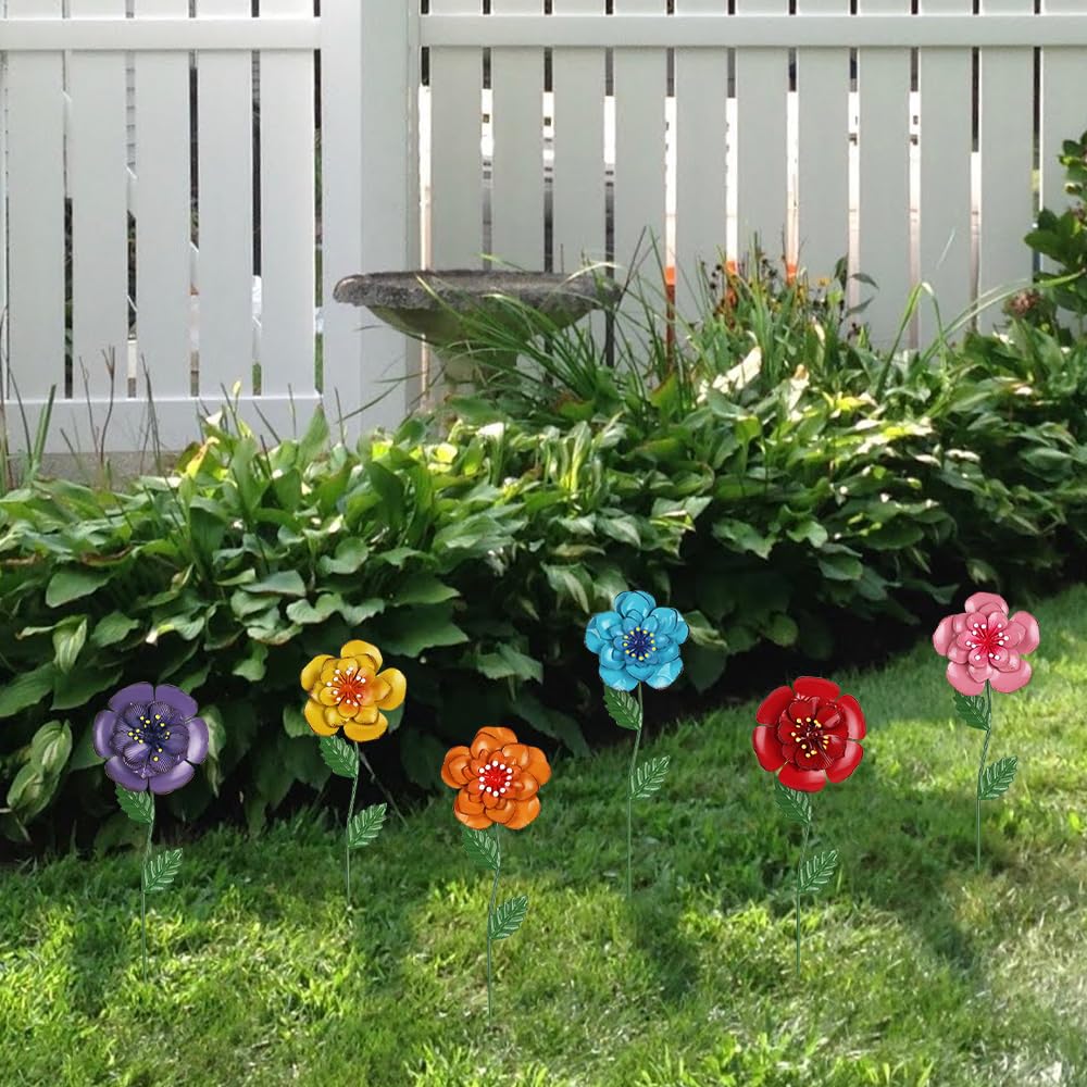 Snapklik.com : Hogardeck Garden Decor For Outside, Set Of 6 Metal ...