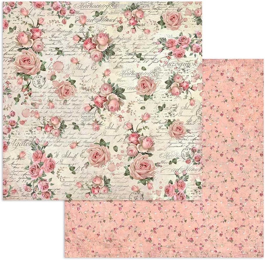 Stamperia Pink Christmas-Pad, 12 x 12 inches