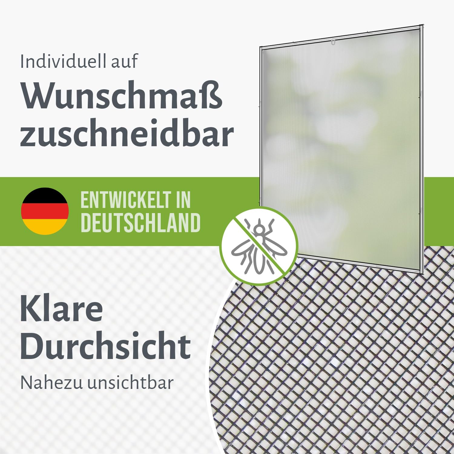 empasa Insektenschutz Fliegengitter Fenster MASTER SLIM Set Alurahmen Mückengitter als Selbstbausatz in 100 x 120 cm, verschiedene Sets und Farben, Farbe:braun, Größe:2er Set
