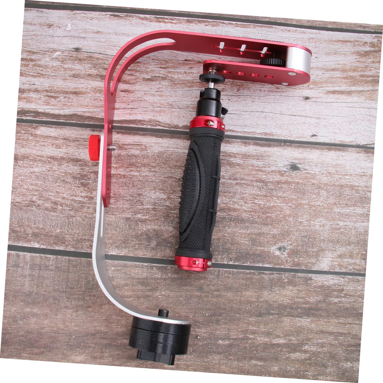 Stabilizzatore Fotocamera Arco Lega di Alluminio per Dv e Dslr | Rosso, Riprese a Basso Angolo in Viaggio, Movimento Fluido e Stabile, Riduce Vibrazioni