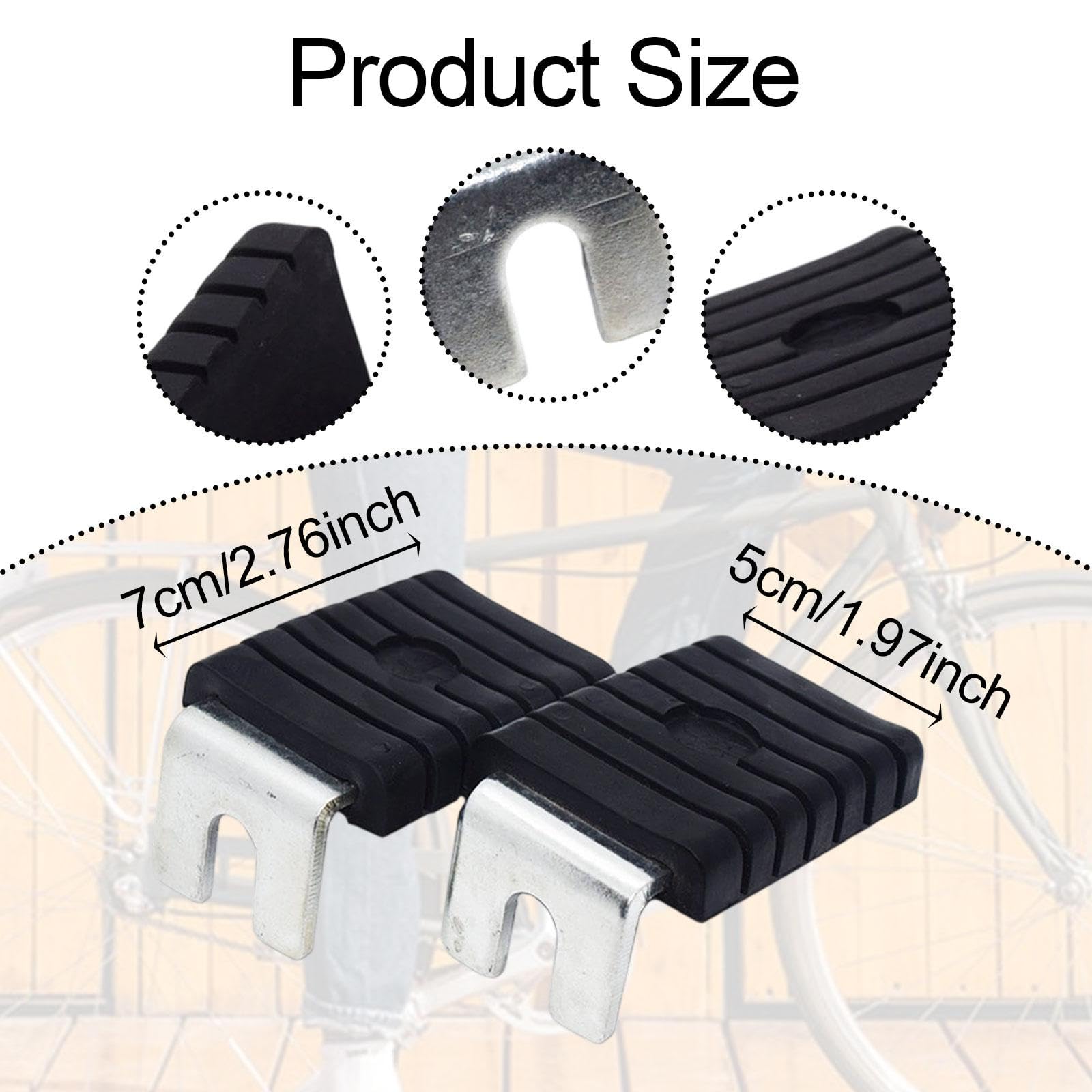 Vaveren 2 Pieces Bicycle Rear Pedals Bicycle Foot Pegs Anti Skid Replacement Foot Plates Pedals for Mountain Bike Cycling Accessories