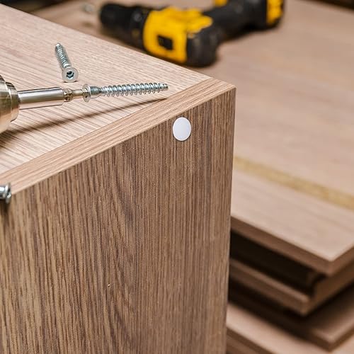 Miniatura 5 de Tapones de plástico de 6 tamaños, tapones blancos para orificios de puerta, tornillos para muebles de gabinetes de cocina, 14 pulgadas, 1 pulgada,